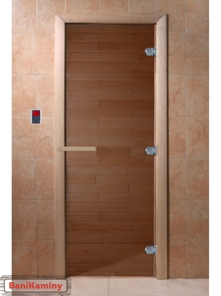 Дверь для сауны БРОНЗА 2000*700 8мм DoorWood (петли левые)
